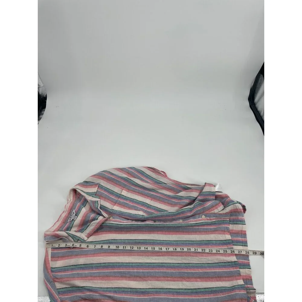 Orvis Womens XXL Linen Blend Multicolor Striped Button-Up Camp Shirt Coastal - Picture 8 of 8